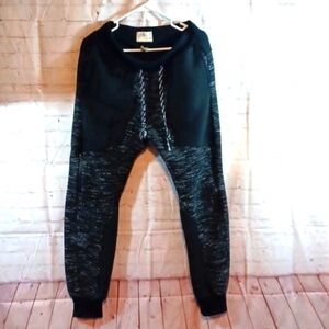 Free Planet Y2K Quilted Fleece Bulky Black Sweat Pants M